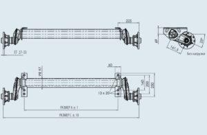 Ось без тормоза 1500 кг 112x5